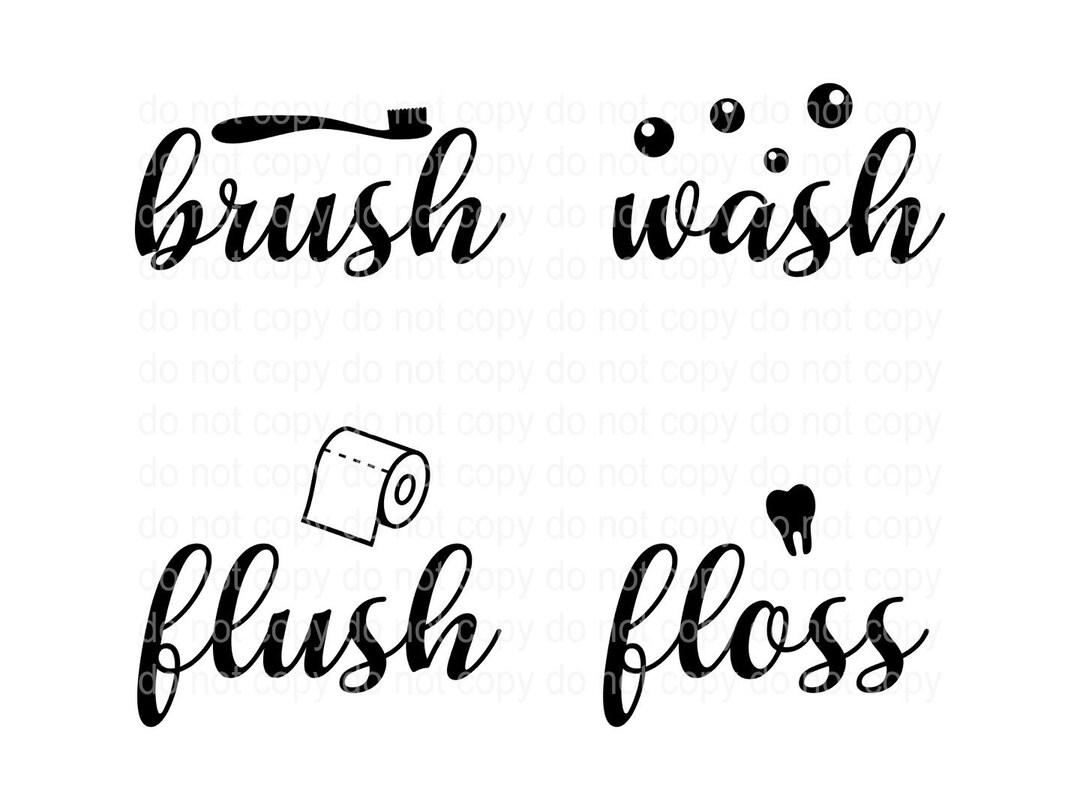 Brush Wash Flush Floss PNG SVG JPEG Etsy UK