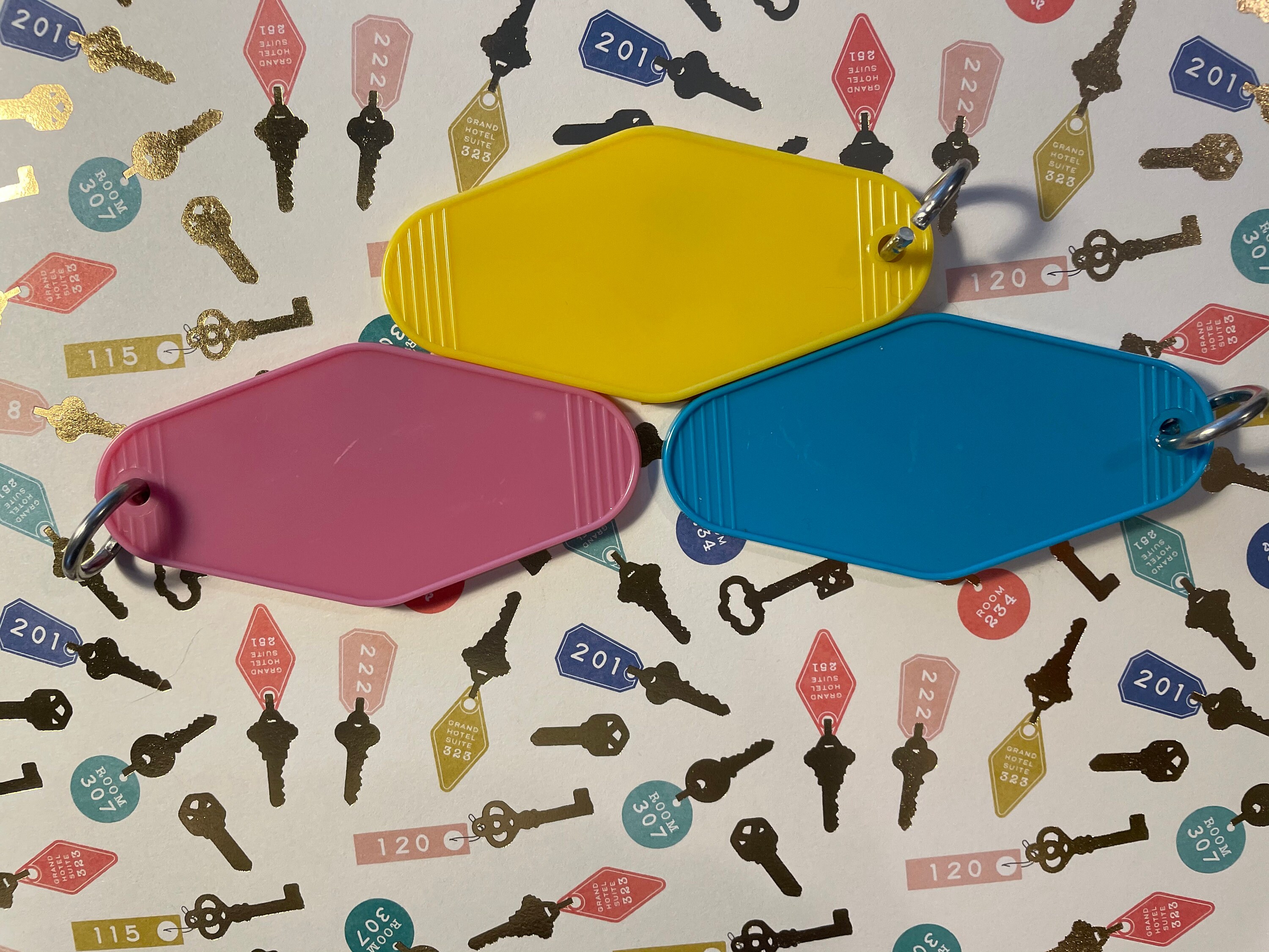 Blank Retro Hotel Key Tags Key Chains Blank Key Tags Blank Etsy