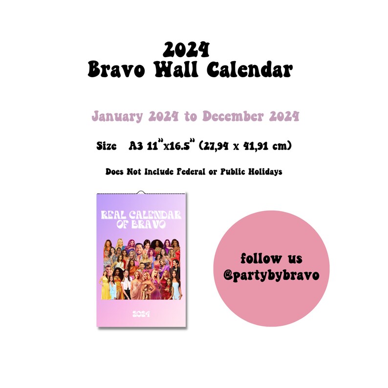 Bravo TV 2024 Calendar A Year With Your Favorite Bravo Shows Etsy