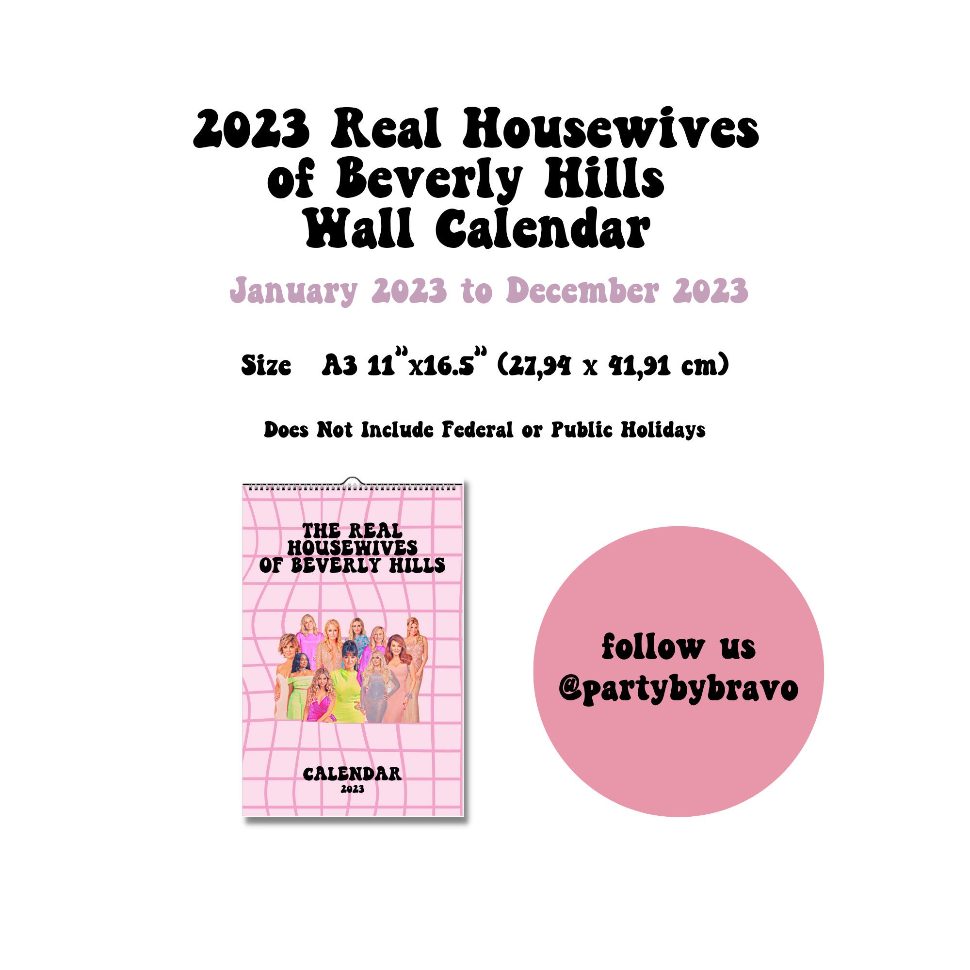 2023 Real Housewives of Beverly Hills Wall Calendar Bravo - Etsy