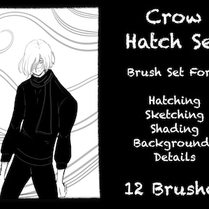 12 Pack Procreate Brush Set for Hatching/Shading/Sketching/Inking Manga/Comic/Anime Style Brushes.