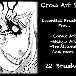 22 Pack Procreate Brush Set for Sketching/Inking Manga/Comic/Anime Style Brushes.