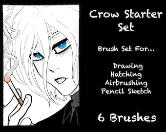 6-pack Procreate-penselenset voor schets-/inktmanga-/strip-/anime-stijlpenselen.