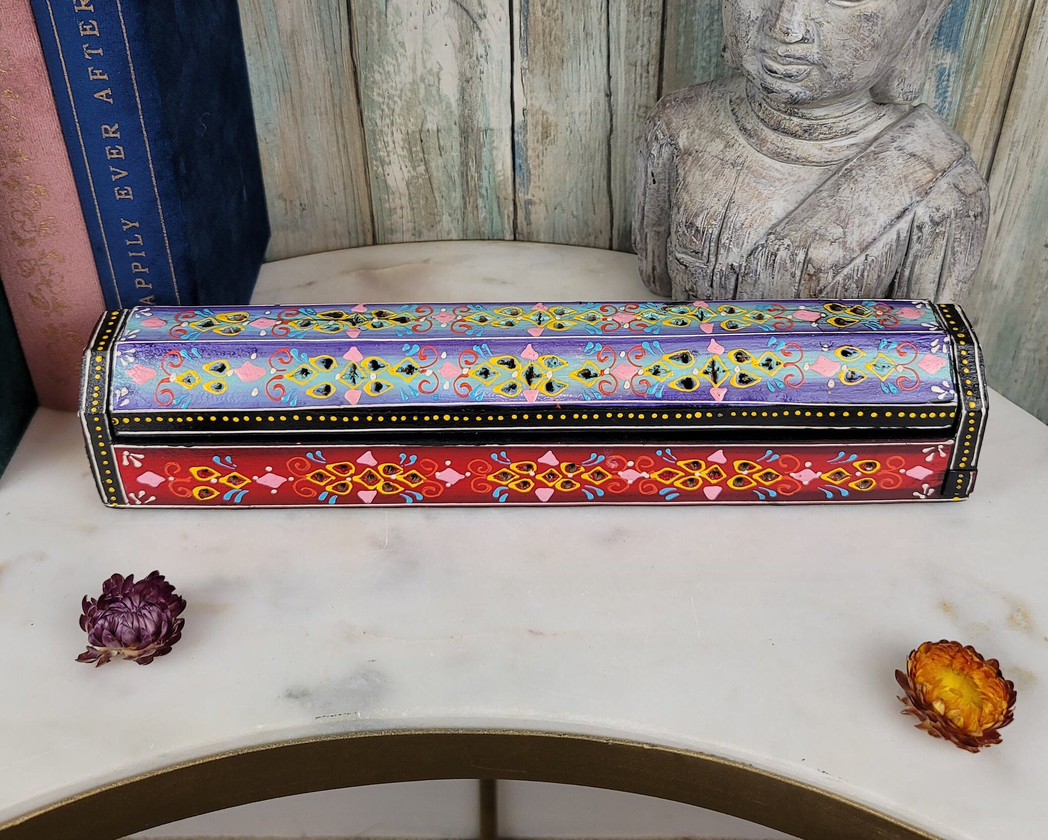 YunZCHENSH Incense Storage Coffin Box Vintage Incense Holder with Fireproof  Cotton Decorative Ash Catcher for Aromatherapy Meditation Yoga