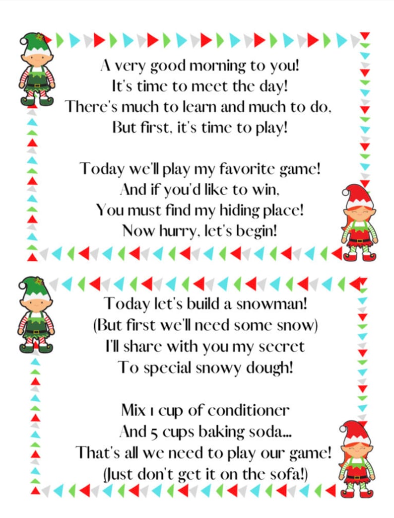 2020 Elf on the Shelf Activity pack with cute poems and | Etsy