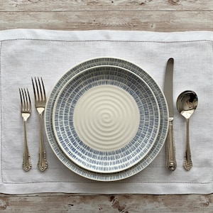 Pure 100% Linen Hemstitch PLACEMATS Dinner Fine Table Cloth White - Hand Crafted