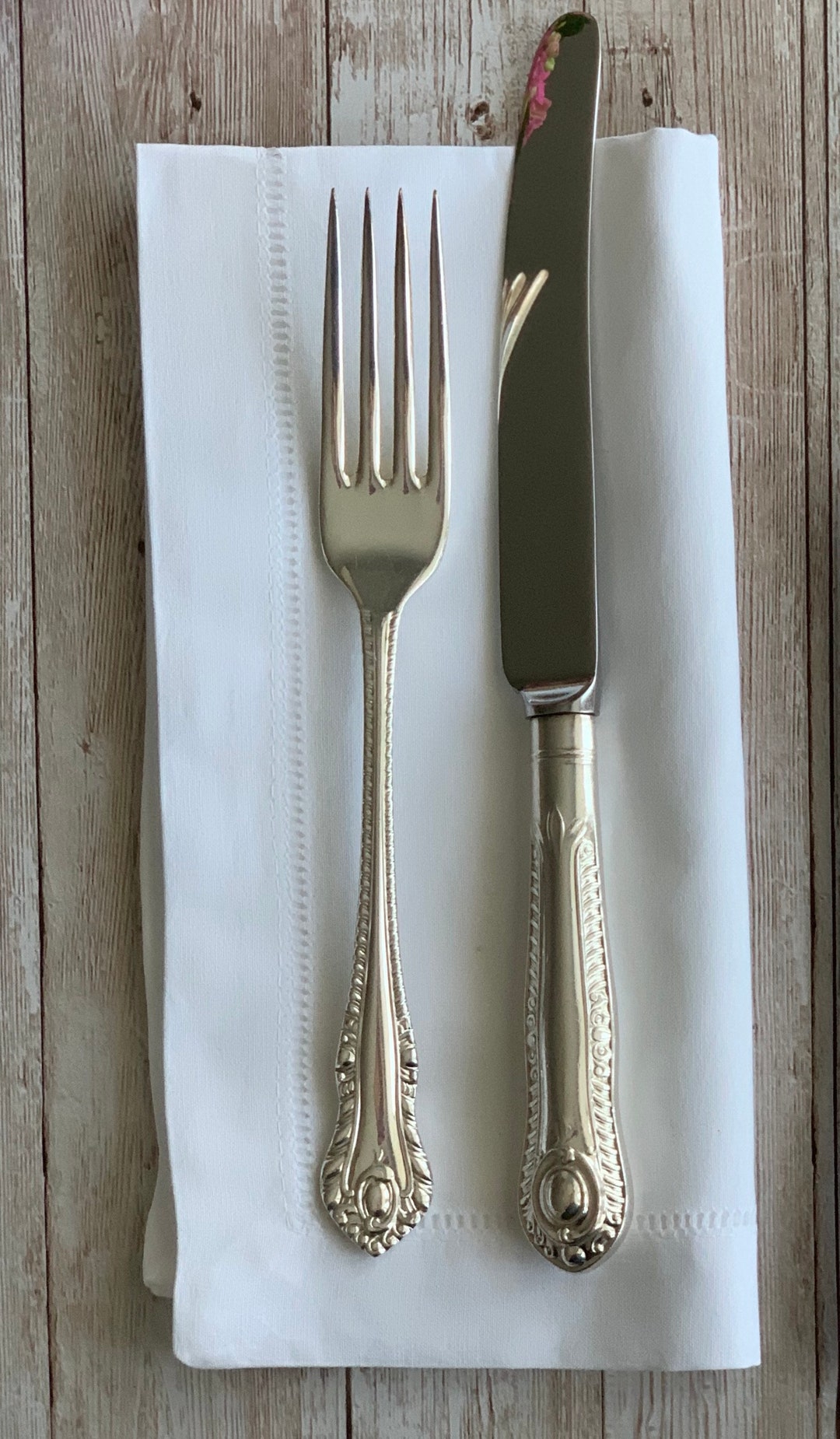 100 Cotton Hemstitch Napkin Fine Dining Table Linen White, 1piece