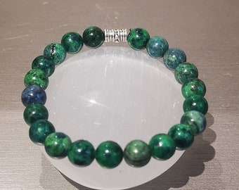 Bracelet in Chrysocolla and Lapis mixed 8mm