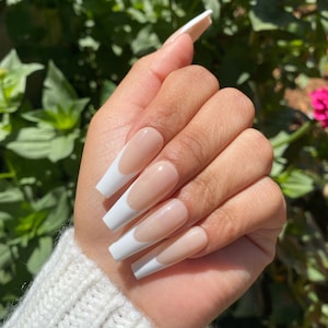 French Tip Press On Nails - Fake Nails - Custom Press On Nails