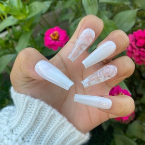 Milky White Press On Nails