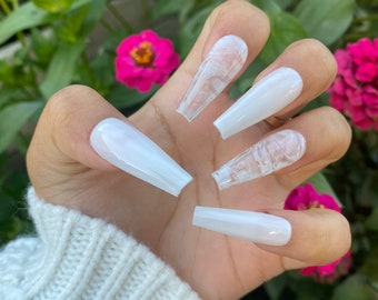 Milky White Press On Nails