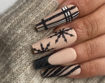 Black Winter Press On Nails