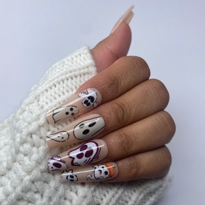 Halloween Ghosts Press On Nails
