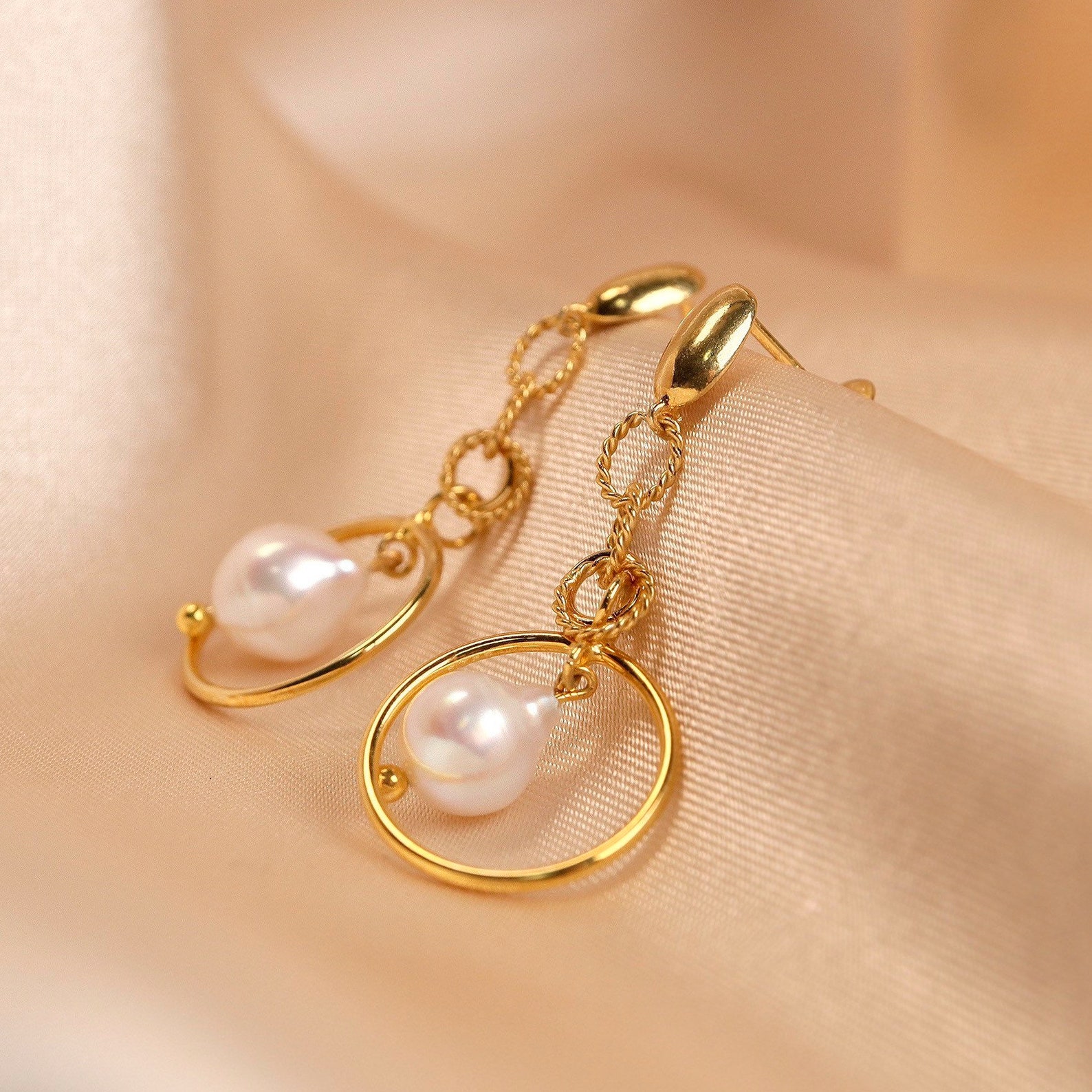 Aesthetic earrings Cool earrings Pearl dangle earrings Etsy