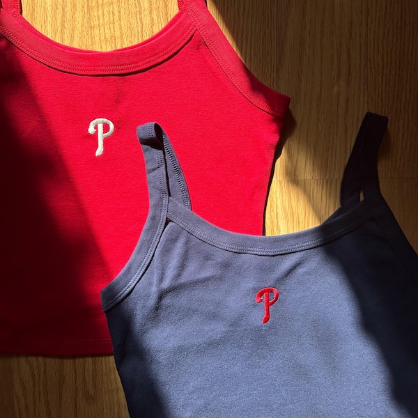 Phillies embroidered tank top | Phillies fitted shirt