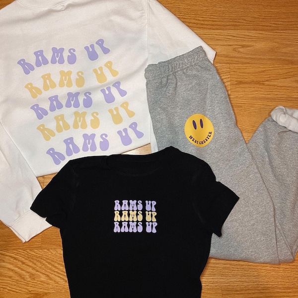 West Chester Crewneck | Rams Up Crewneck | WCU Sweatshirt | Custom College Crewneck