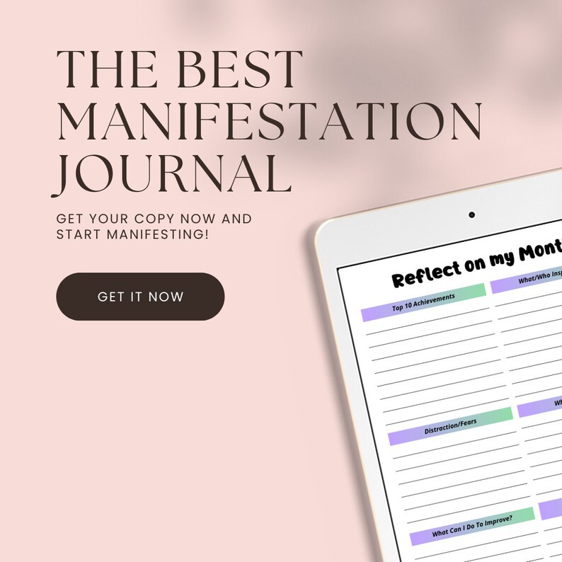 Minimalist Manifestation Journal, 40 Pages Positivity Journal, Printable PDF Journal, Gift for ...