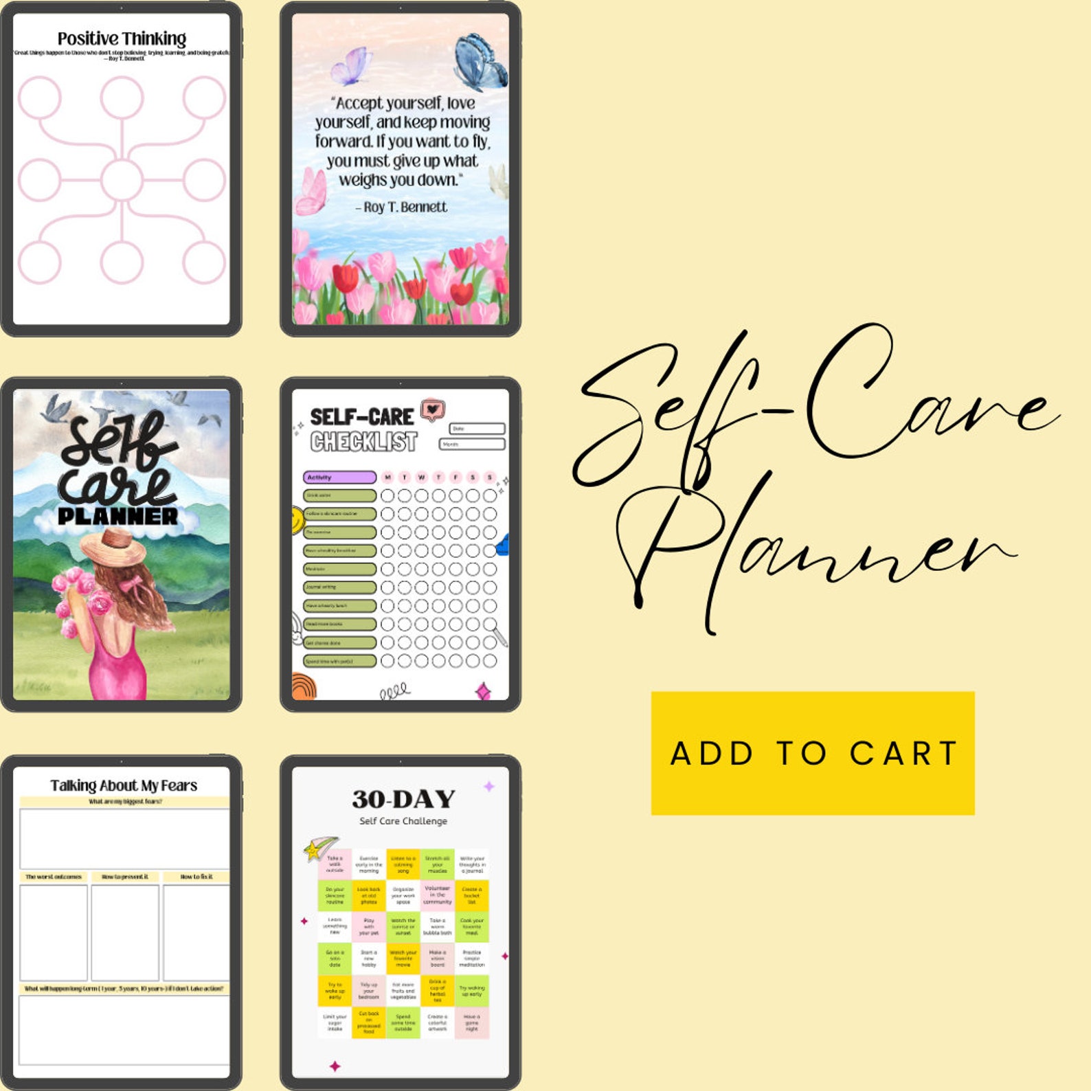 Printable PDF Self Care Planner Version 1, 75 Pages, Self Love Planner ...