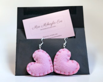 Handmade Felt Heart Earrings