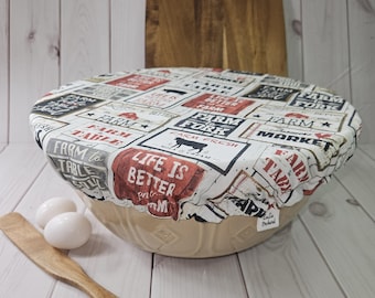 Jumbo XXL Bowl Cover, Reusable Waterproof Bowl Cover, Sourdough Cover, Waterproof Lining, Eco-friendly, Sustainable