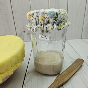 Sourdough Starter Jar Cover, Wide-Mouth Jar Cover, Reusable Waterproof Cover, Bowl Cover, Waterproof Lining, Eco-friendly, Sustainable image 3