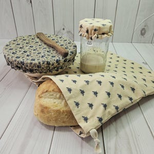 Sourdough Starter Set, Reusable Waterproof Bowl Cover, Bread Bag, Wide-Mouth Jar Cover, Sourdough Cover, Waterproof Lining, Bread Proofing