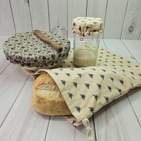 Sourdough Starter Set, Reusable Waterproof Bowl Cover, Bread Bag, Wide-Mouth Jar Cover, Sourdough Cover, Waterproof Lining, Bread Proofing