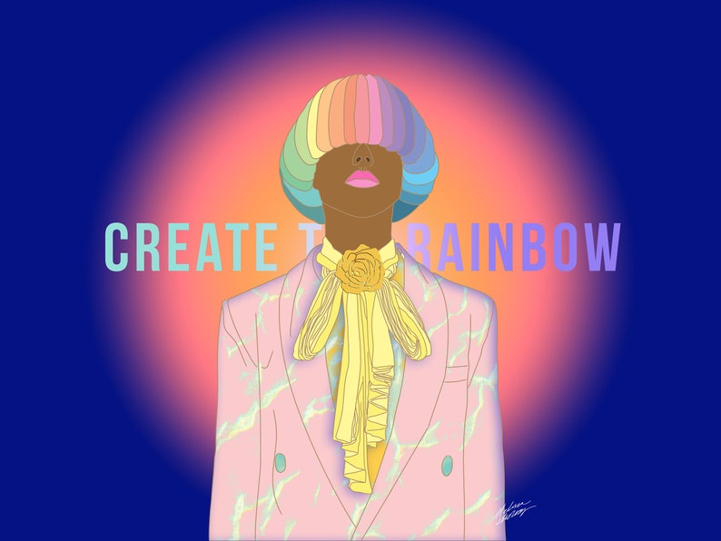 Create The Rainbow BLM Art LGBTQIA Pride Art Liberal Wall image 1