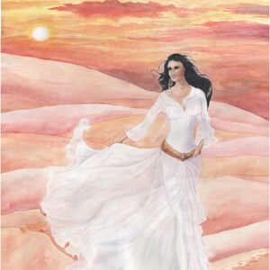 Temptation Painting Desert Girl Sunset Original Art Artwork By Oksana Usenko