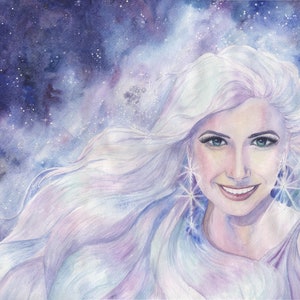 Smile of the universe Painting  Space Stars Girl Original Art Artwork By Oksana Usenko