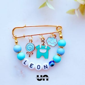 Personalised Baby Pin | Baby Boy | Pin Brooch | Safety Pin Brooch | Brooch | Baby Gift | Personalised Gift | Accessorises