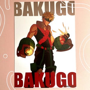 Katsuki Bakugo MHA anime | A5 my hero academia print