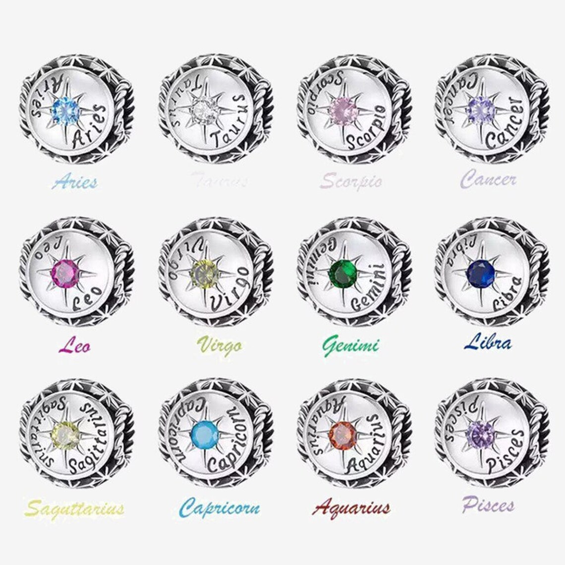 Zodiac Charm For Pandora Bracelet Etsy