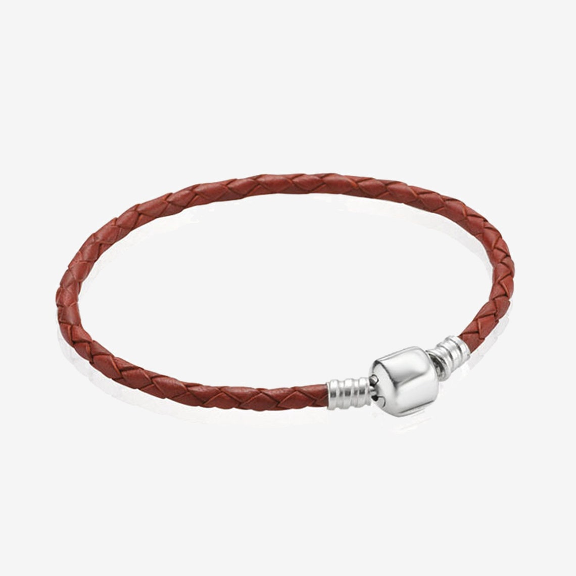 Red Leather Bracelet for Charms Etsy