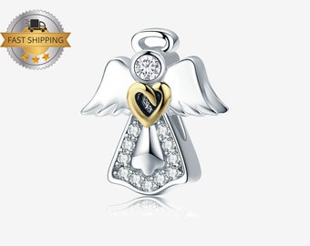 Guardian Angel Round Sterling Silver Medal Pendant Necklace