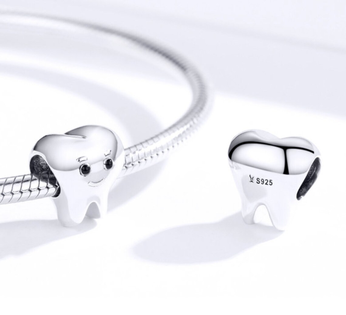 Smiling tooth charm for Pandora bracelet 925 Sterling Silver Etsy