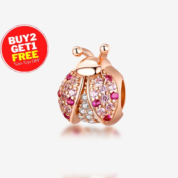 Rose Gold Ladybug Charm for Pandora 