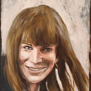 Portrait d'une jeune fille commandé à partir d'une photo originale. Peinture à l'huile sur toile réalisée entièrement à la main.