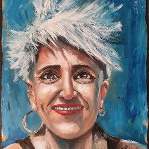 Portrait d'une jeune fille commandé à partir d'une photo originale. Peinture à l'huile sur toile réalisée entièrement à la main.