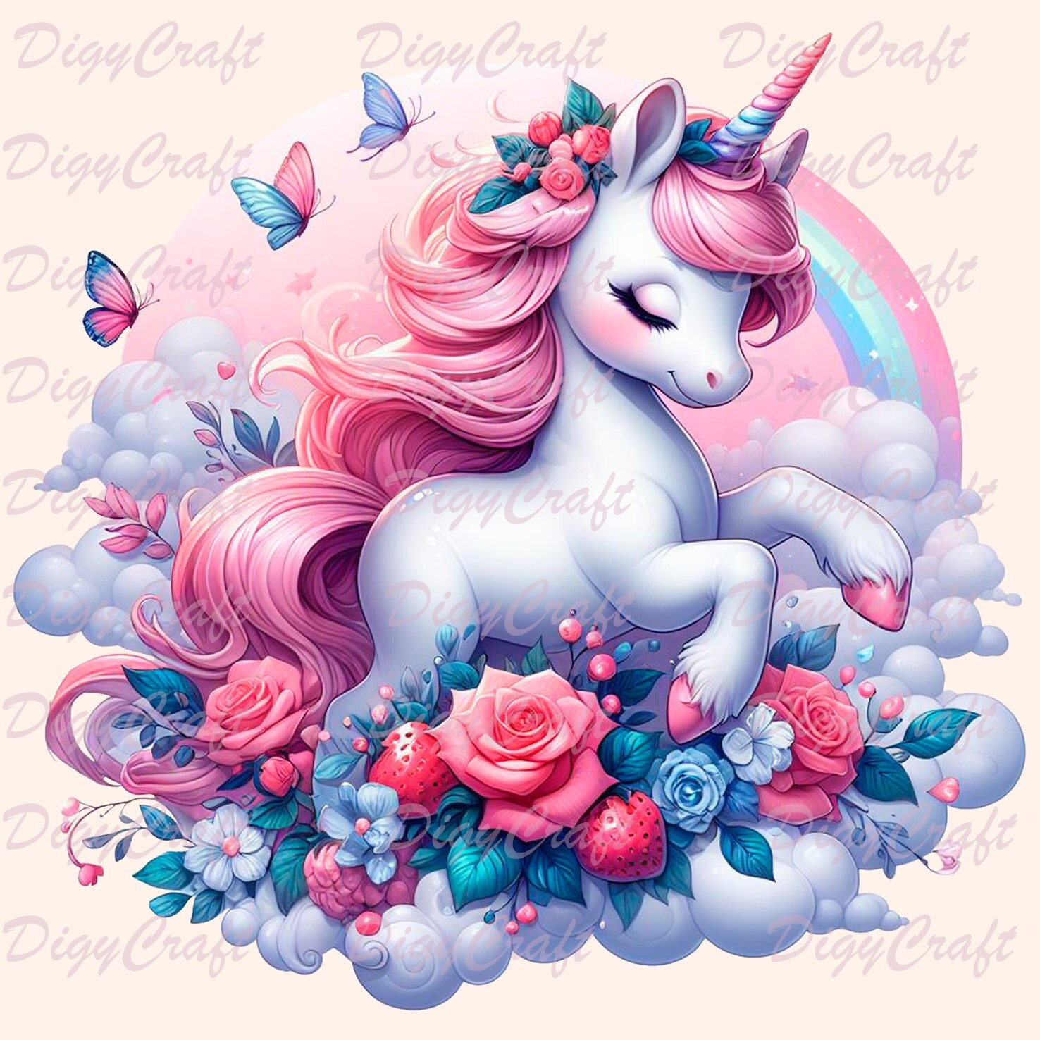 25 PNG- Unicorns, TRANSPARENT Background, Printable Watercolor, High ...