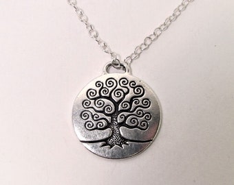 Collier chaîne argent pendentif arbre de vie