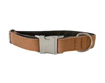 Halsband / Hundehalsband - Karamell Wollwalk