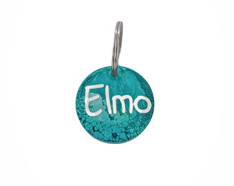 Dog tag / tag for dogs turquoise - personalized with name