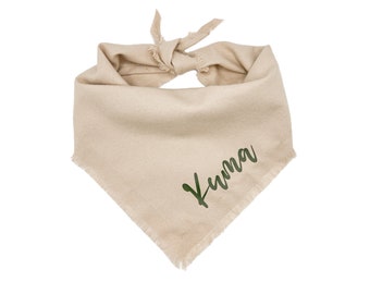 Halstuch / Bandana für Hunde - Personalisiert - Beige Flanell