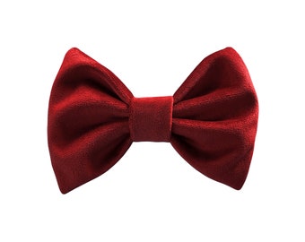 Bow tie / bow for dogs - dark red velvet - Christmas