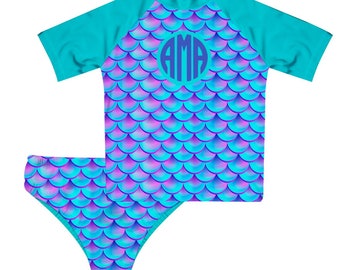 Monogram Navy Short Sleeve Rash Guard