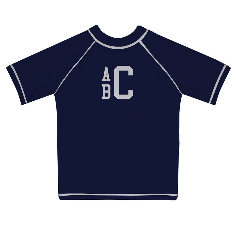 Monogram Navy Short Sleeve Rash Guard