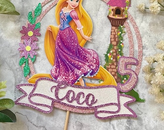 Rapunzel Themed Personalised Birthday Cake Topper