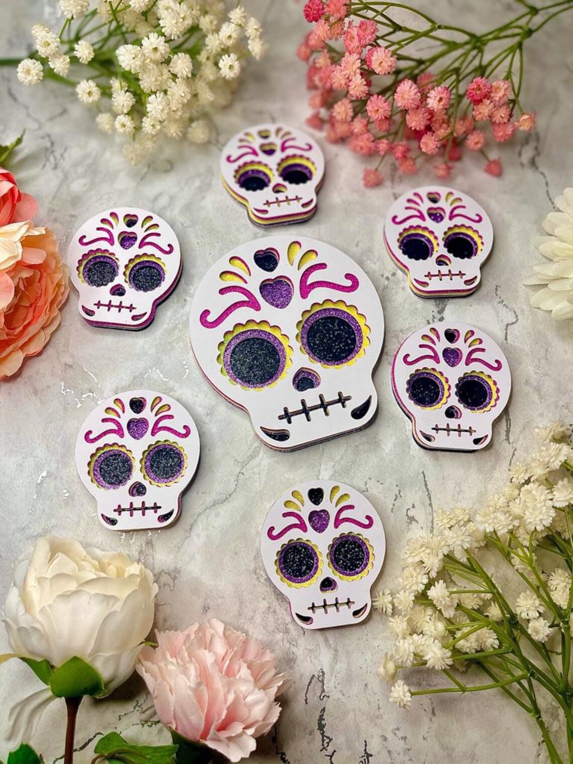Day of the Dead Cupcake Topper Etsy