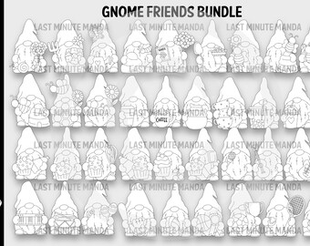 Gnome Friends Bundle Digital Stamps